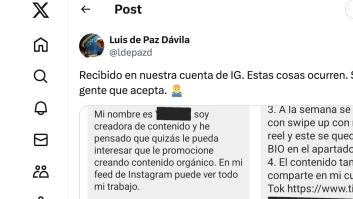 Un hostelero publica atónito el mensaje que le manda una influencer: "Estas cosas ocurren"