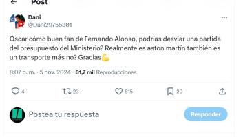 Óscar Puente se corona con su breve réplica a este usuario que le preguntaba por Fernando Alonso