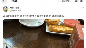 La tostada con aceite y jamón que le han puesto en Madrid es un cuadro: "Y bar de barrio, eh"