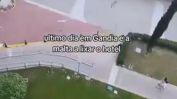 Un grupo de portugueses aprovechan su último día en Gandía para hacer el vándalo y avergüenzan a su propio país