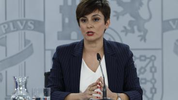 La portavoz del Gobierno y ministra de Política Territorial, Isabel Rodríguez, durante la rueda de prensa convocada tras la reunión del Consejo de Ministros.