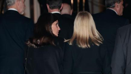La reina Letizia, en Atenas para el funeral de Constantino de Grecia este domingo.