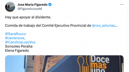 El tuit de José María Figaredo, con otros miembros de Vox.