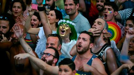 MADRID, SPAIN - 2018/07/08: People seen enjoying the music during the 2018 Pride Parade.
Thousands of people has been filling the streets and avenues of Madrid on a sunny day for the 2018 gay pride parade after still struggling for gay rights ar...