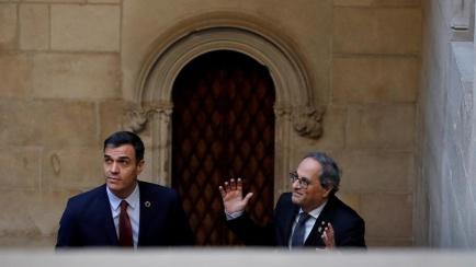 El presidente catalán, Quim Torra, y el presidente del Gobierno, Pedro Sánchez.