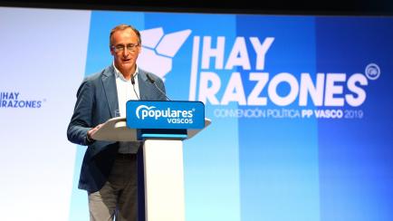 VITORIA, SPAIN - SEPTEMBER 14:  The president of PP in Euskai, Alfonso Alonso, is seen at the closing of the PP Basque convention on September 14, 2019 in Vitoria, Spain. (Photo by Igor Martín/Europa Press via Getty Images)  (Photo by Europa Pr...