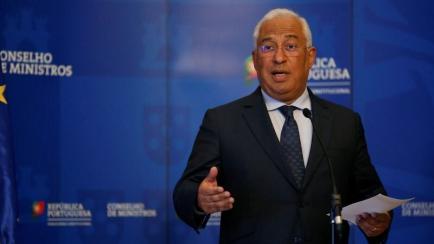 FILE PHOTO: Portugal's Prime Minister Antonio Costa speaks during a news conference at Ajuda palace in Lisbon