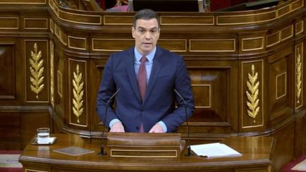Pedro Sánchez, este miércoles en el Congreso durante el debate de la prórroga del estado de alarma.