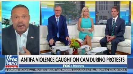Fox News culpando a Antifa de la violencia vivida en Portland.