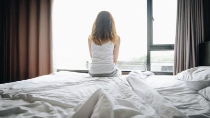 Conceptual of broken hearted, sadness, loneliness woman.