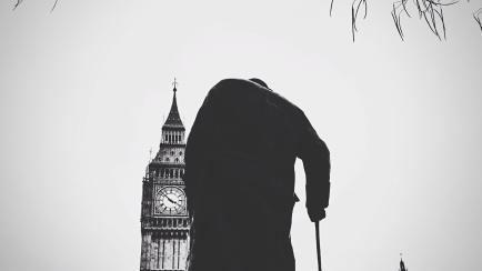 Estatua de Winston Churchill en Londres.