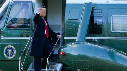 Donald Trump se marcha de la Casa Blanca, camino de Mar-a-Lago, el 20 de enero de 2021, cuando le dio relevo Joe Biden. 