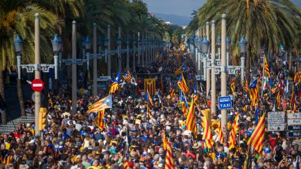 Manifestación convocada por ANC con motivo de la Diada.