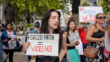 Manifestación por el derecho al aborto en Londres.