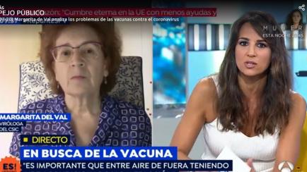 La viróloga Margarita del Val en 'Espejo Público'.