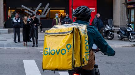 Un trabajador de Glovo en Madrid