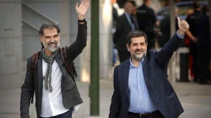 El expresidente de la ANC Jordi Sànchez y el presidente de Òmnium Cultural, Jordi Cuixart.
