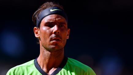 Rafa Nadal debutando este martes en Roland Garros.