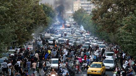 Decenas de personas en Teherán.