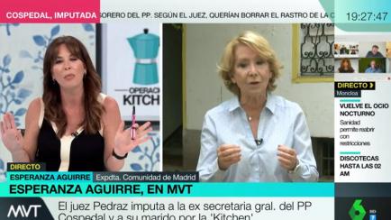 Mamen Mendizábal entrevista a Esperanza Aguirre en 'Más Vale Tarde'.
