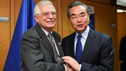 Josep Borrell y Wang Yi, reunidos en Madrid en 2019. 