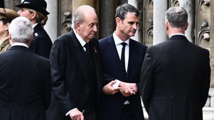 Juan Carlos I, en el funeral de Estado de la reina Isabel II.