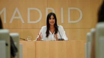 MADRID, SPAIN - JULY 09: The Deputy Mayor of Madrid, Begoña Villacís, during the presentation of the ideas competition for the Metropolitan Forest, at the Palacio de Cibeles, on July 09, 2020 in Madrid, Spain. (Photo by Jesus Hellin/Europa Pre...