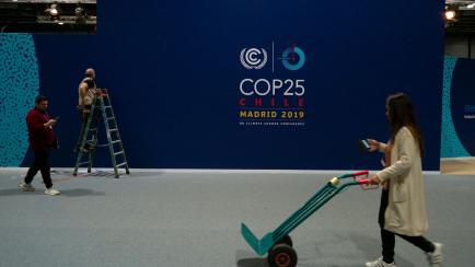 Prepares ahead of the UNFCCC COP25 climate conference on December 1, 2019 in Madrid, Spain. COP25, originally scheduled to be held in Chile, will take place beginning December 2 in Madrid. The conference will bring together delegations from a cr...