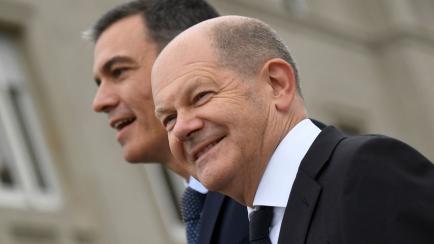 Pedro Sánchez y el canciller Olaf Scholz en Galicia.