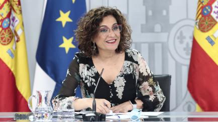 MADRID, SPAIN - JULY 28: The Minister of the Treasury, Maria Jesus Montero, appears at a press conference following the Council of Ministers held in Moncloa on July 28, 2020 in Madrid, Spain.  (Photo by Eduardo Parra/Europa Press via Getty Images)