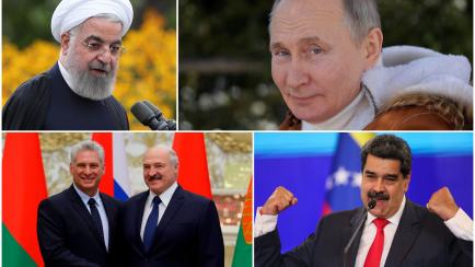 Rohani, Putin, Díaz-Canel, Lukashenko y Maduro.