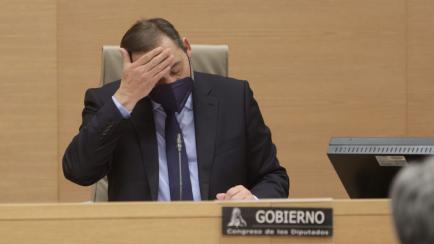 El ministro de Transportes, José Luis Ábalos, este miércoles, en el Senado.