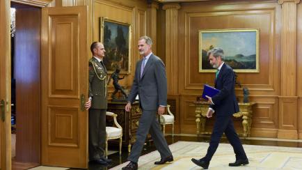 Felipe VI y el presidente del CGPJ y Supremo, Carlos Lesmes, en una imagen de archivo.