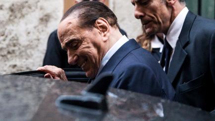 Berlusconi, a la salida del Parlamento italiano.