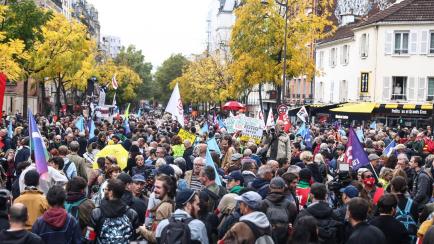 Parte de la manifestación celebrada este domingo en Francia