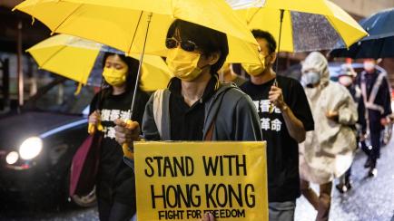 Protesta en Tokio a favor de la democracia en Hong Kong.
