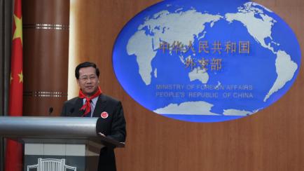 El portavoz de Exteriores de China, Ma Zhaoxu, durante una rueda de prensa en Pekín, en agosto pasado. 