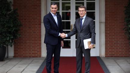 Pedro Sánchez y Alberto Núñez Feijóo en su último encuentro en Moncloa.
