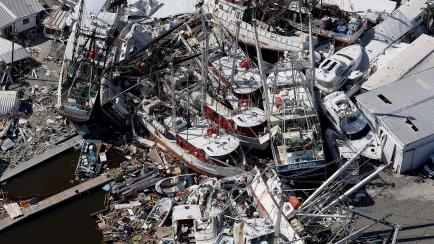 Vista aérea de los destrozos causados por el huracán Ian en Miami