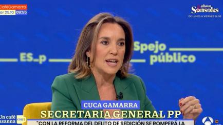 Cuca Gamarra, secretaria general del PP, en 'Espejo Público' (Antena 3).
