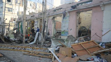 Los desperfectos causados por la explosión en Somalia.
