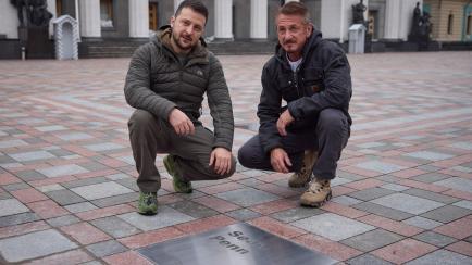 Zelenski y Sean Penn en su último encuentro en Ucrania