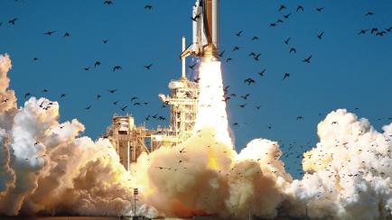 El lanzamiento del Challenger desde Cabo Cañaveral.