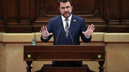 El presidente catalán, Pere Aragonès, el pasado 7 de julio en el Parlament.