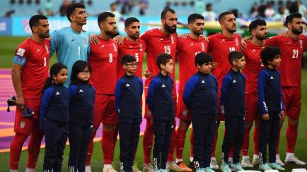 Los futbolistas iraníes antes del partido contra Inglaterra.