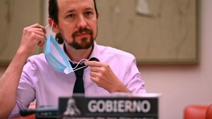 El vicepresidente segundo y ministro de Derechos Sociales y Agenda 2030, Pablo Iglesias durante la Comisión de Derechos Sociales y Políticas Integrales de la Discapacidad en Madrid 04 Junio 2020.