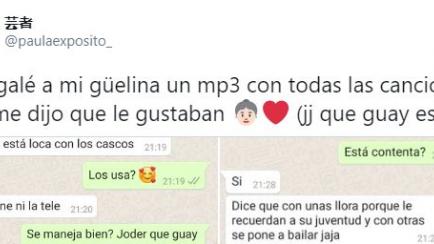 La conversación de WhatsApp.