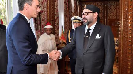 Sánchez y Mohamed VI, en Rabat en 2018