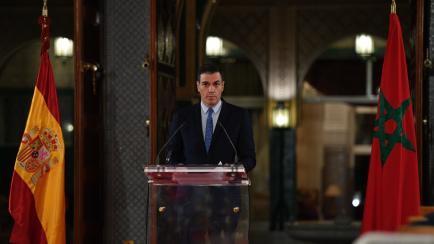 El presidente del Gobierno, Pedro Sánchez, durante su visita a Rabat, el pasado jueves.