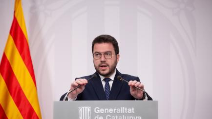 El president de la Generalitat, Pere Aragonès, en una foto de archivo.